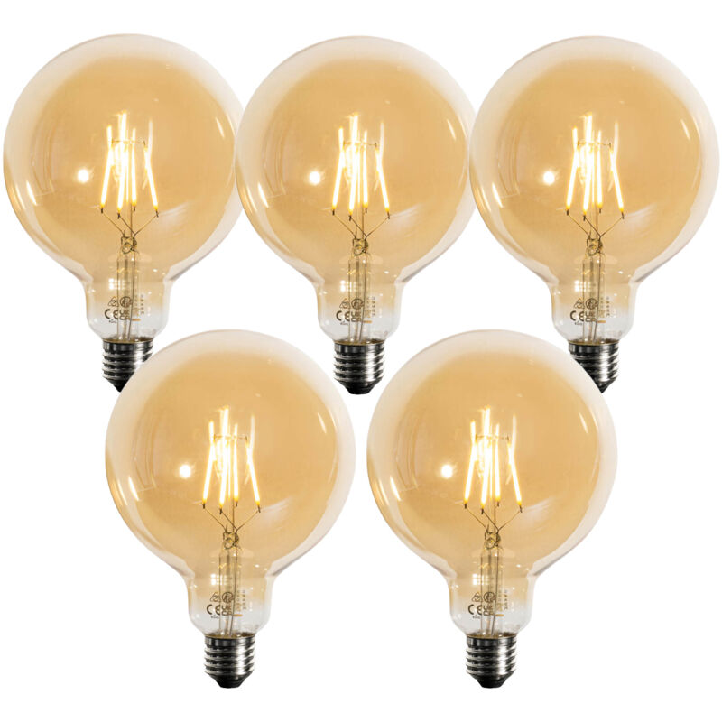 foto del prodotto luedd set di 5 lampadine led e27 dimmerabili oro g125 4.9w 450 lm 2200k