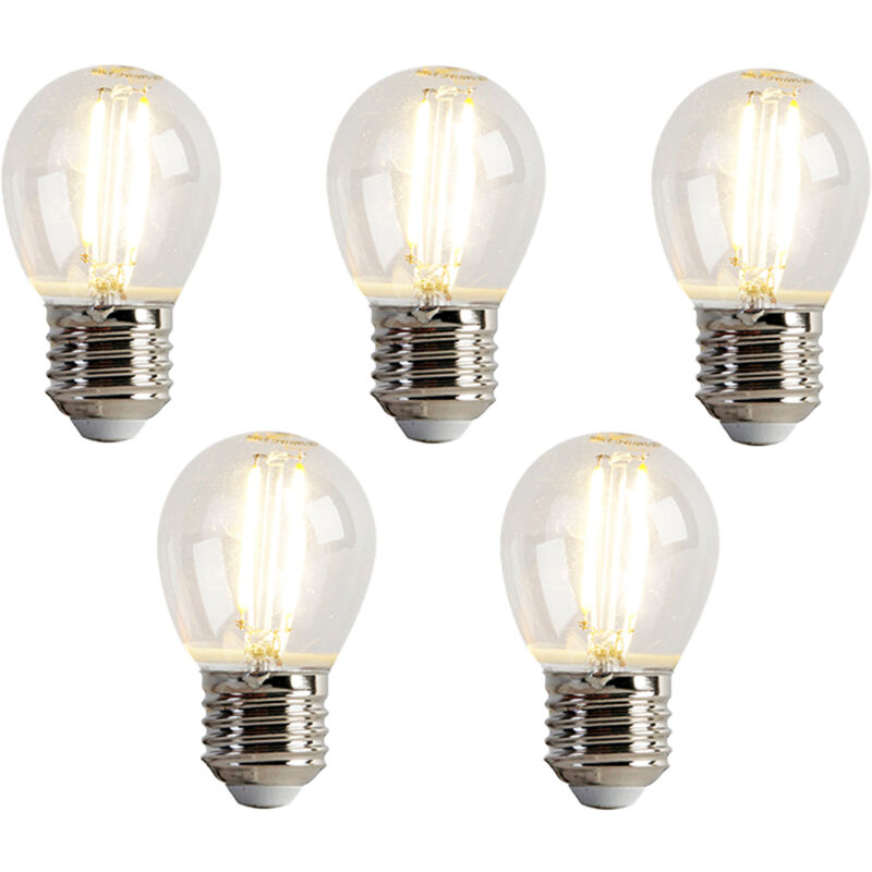 foto del prodotto luedd set di 5 lampadine led e27 p45 trasparente 2w 200lm 2700k
