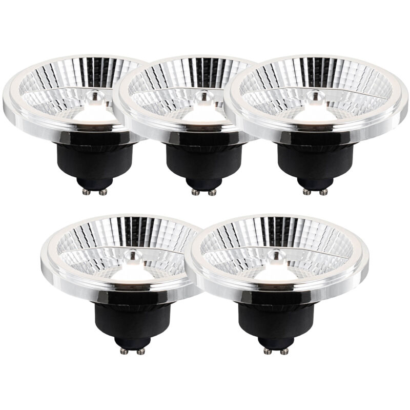 foto del prodotto luedd set di 5 lampadine led gu10 dimmerabili a 3 livelli in kelvin ar111 10w 800 lm 2700 3700k