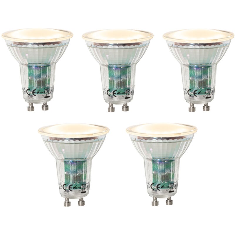 foto del prodotto luedd set di 5 lampadine led gu10 dimmerabili con sensore crepuscolare 3w 200 lm 2200k