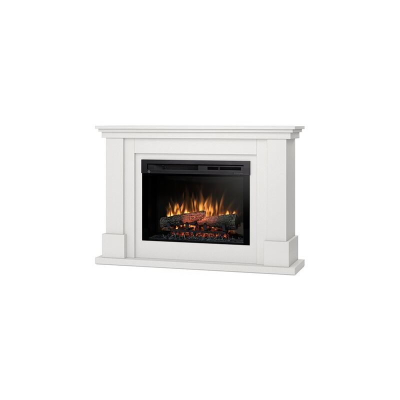 foto del prodotto luena caminetto elettrico a libera installazione a led 26 bianco opaco 120 x 82 x 31