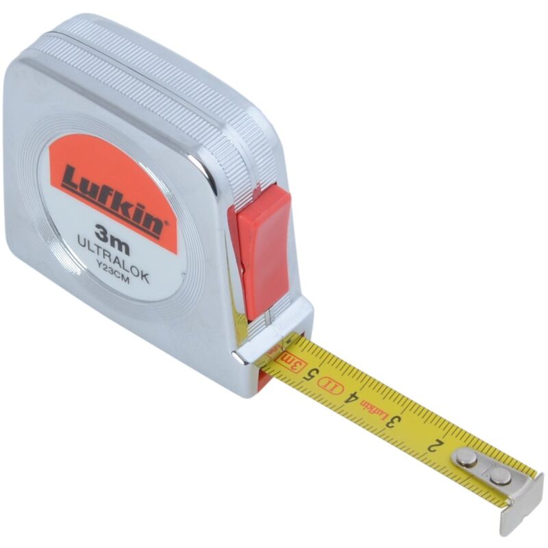 foto del prodotto lufkin y23cm t0060402304 3m 13mm ultralok metro a nastro potente, con custodia in plastica cromata