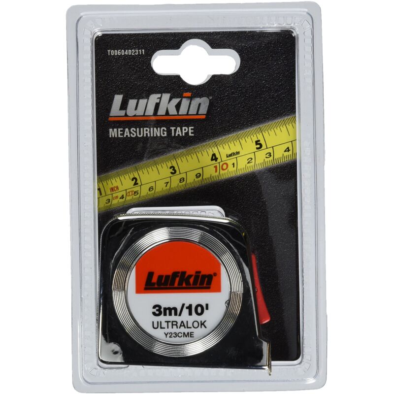foto del prodotto lufkin y23cme t0060402311 3m 10ft x 13mm 1 2in ultralok metro a nastro cromato con design ergonomico per un facile utilizzo