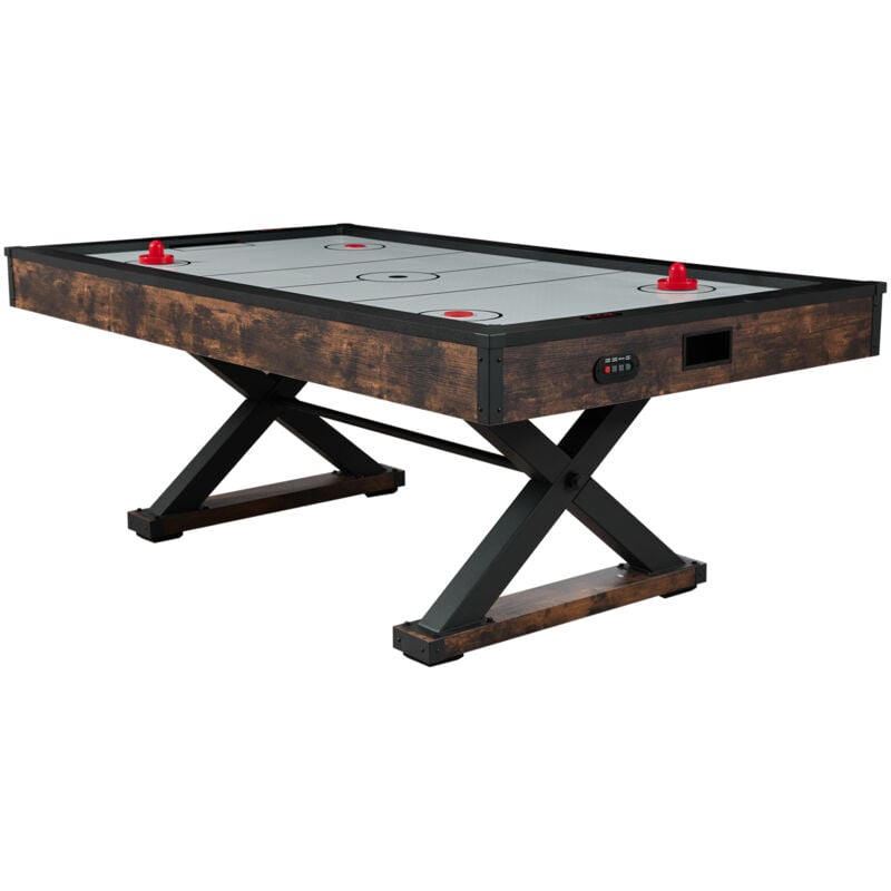 foto del prodotto luftbetriebener air hockey tisch 214 cm con 2 schl gern, 2 pucks, elektronischem punktez hler e stabilen x beinen ideale per giochi, feste,