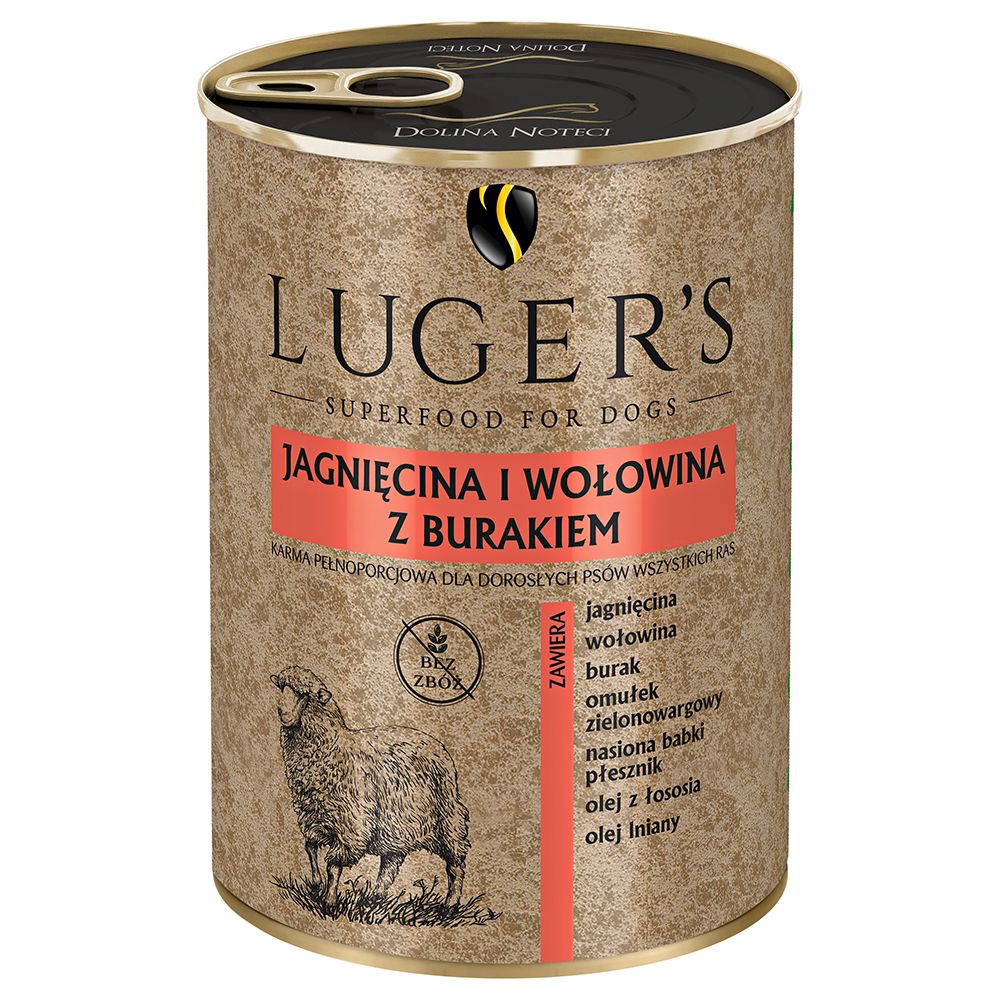 foto del prodotto luger s, cibo umido, 12 x 400 g agnello e manzo con barbabietola