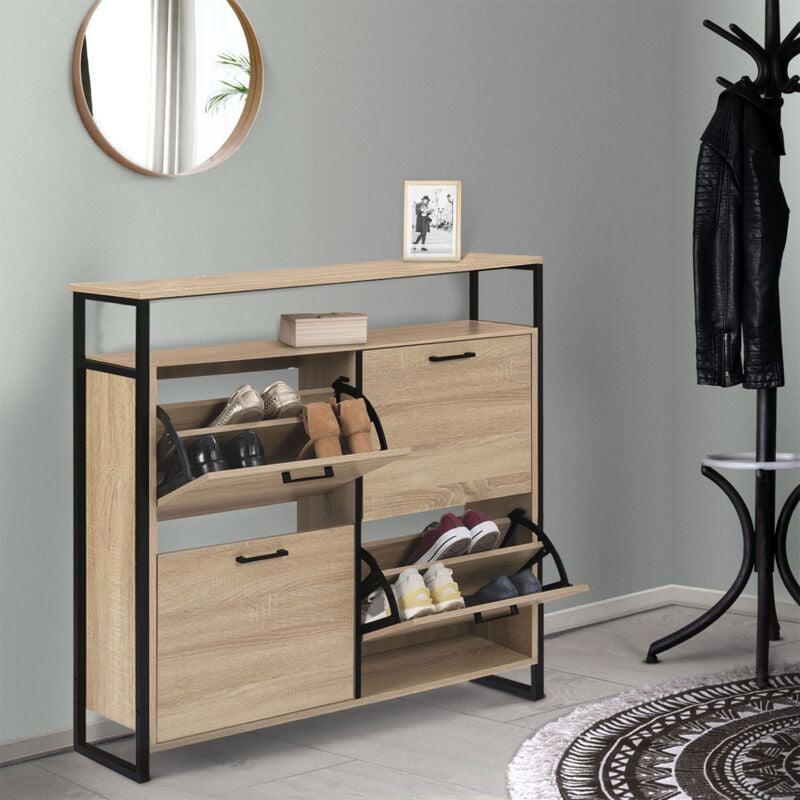 foto del prodotto luis scarpiera a 4 ante con ripiano superiore dal design industriale