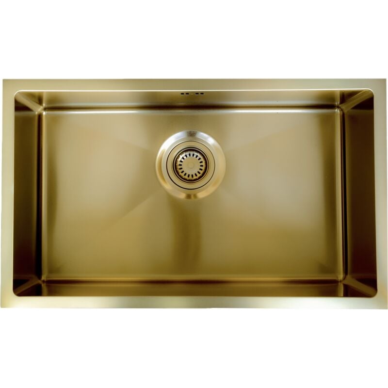 foto del prodotto luisa lavello 1 vasca grande 76x45 in acciaio inox spazzolato oro essebagno