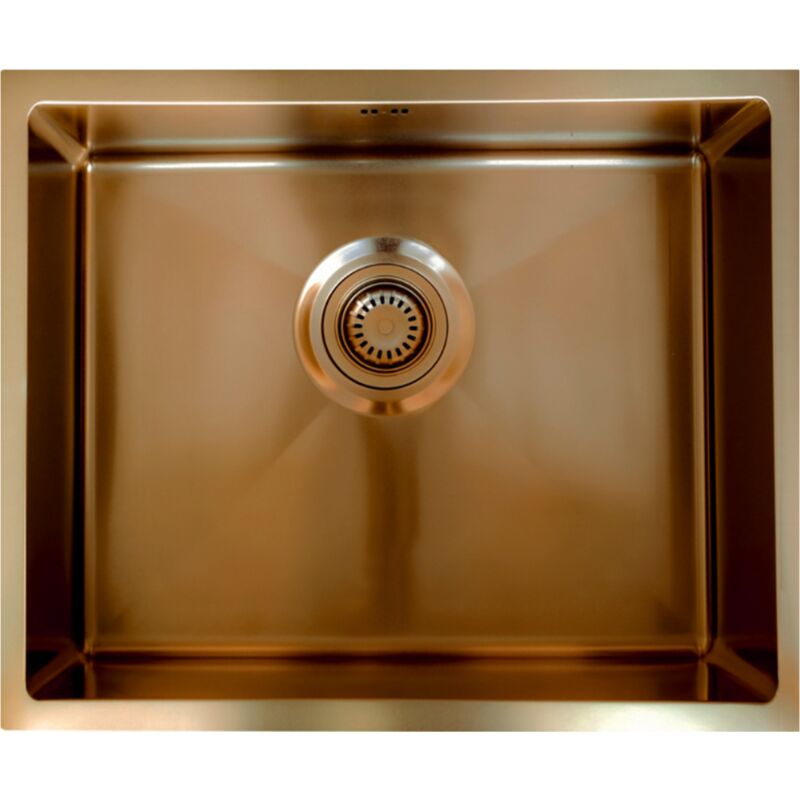 foto del prodotto luisa lavello singolo 1 vasca grande 55x45 in acciaio inox spazzolato rame essebagno