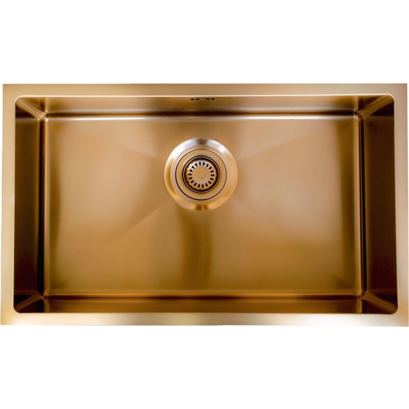 foto del prodotto luisa lavello singolo 1 vasca grande 76x45 in acciaio inox spazzolato rame essebagno