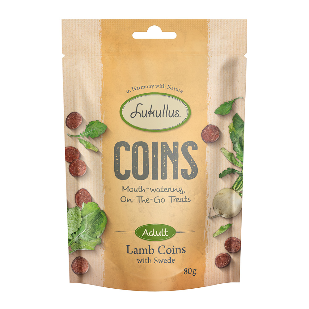 foto del prodotto lukullus coins agnello adult snack per cane 80 g