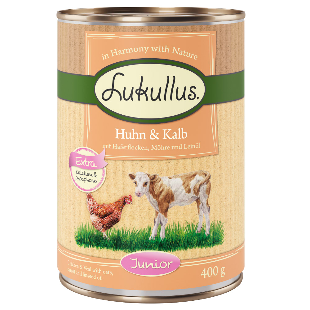 foto del prodotto lukullus junior 6 x 400 g umido cane pollo vitello