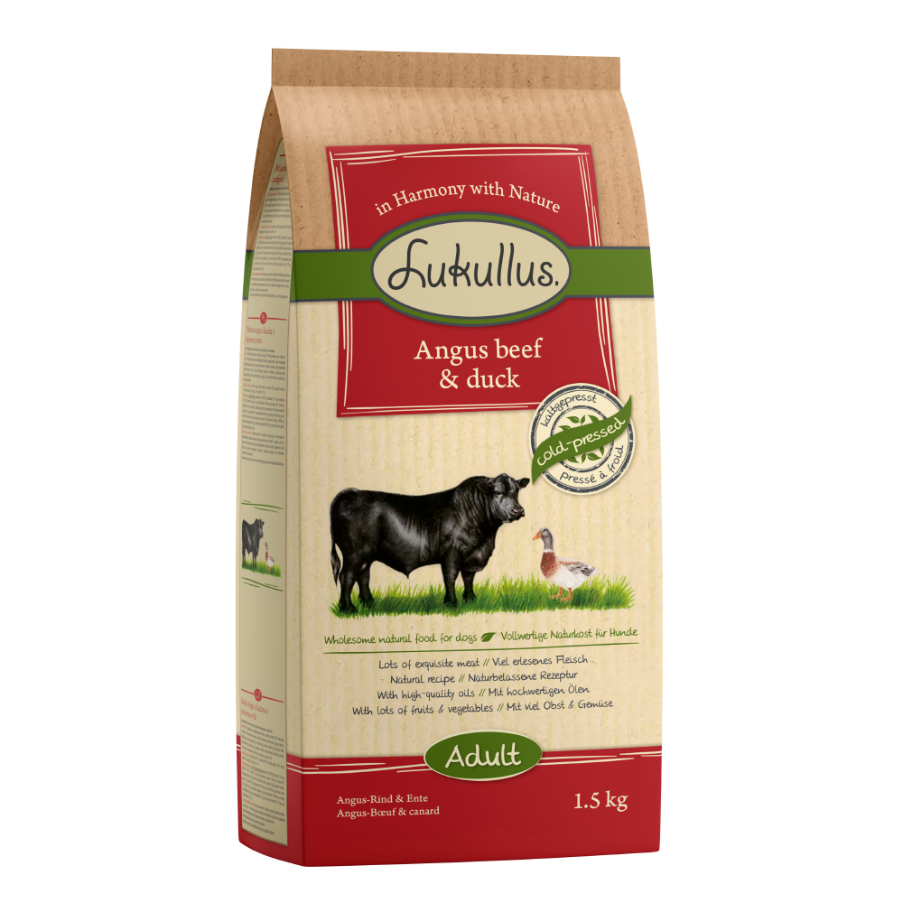 foto del prodotto lukullus manzo angus anatra con riso integrale 1,5 kg
