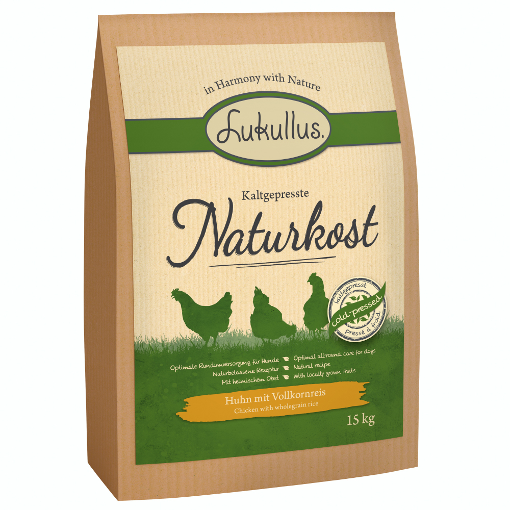 foto del prodotto lukullus naturale pressato a freddo pollo riso integrale 15 kg