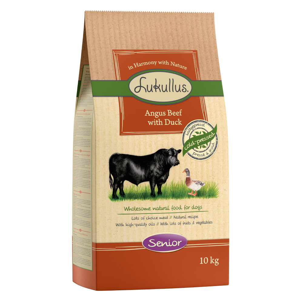 foto del prodotto lukullus senior angus anatra crocchette cane 10 kg