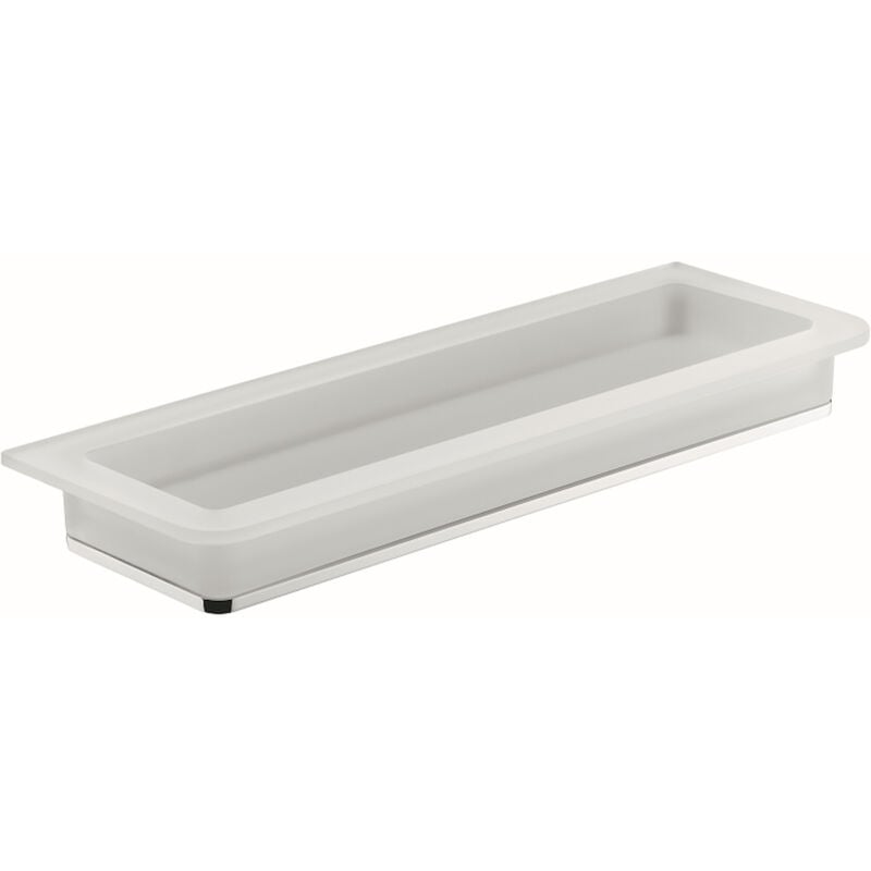 foto del prodotto lulu porta sapone appoggio vetro satinato cromato codice prod b62420cr van colombo design
