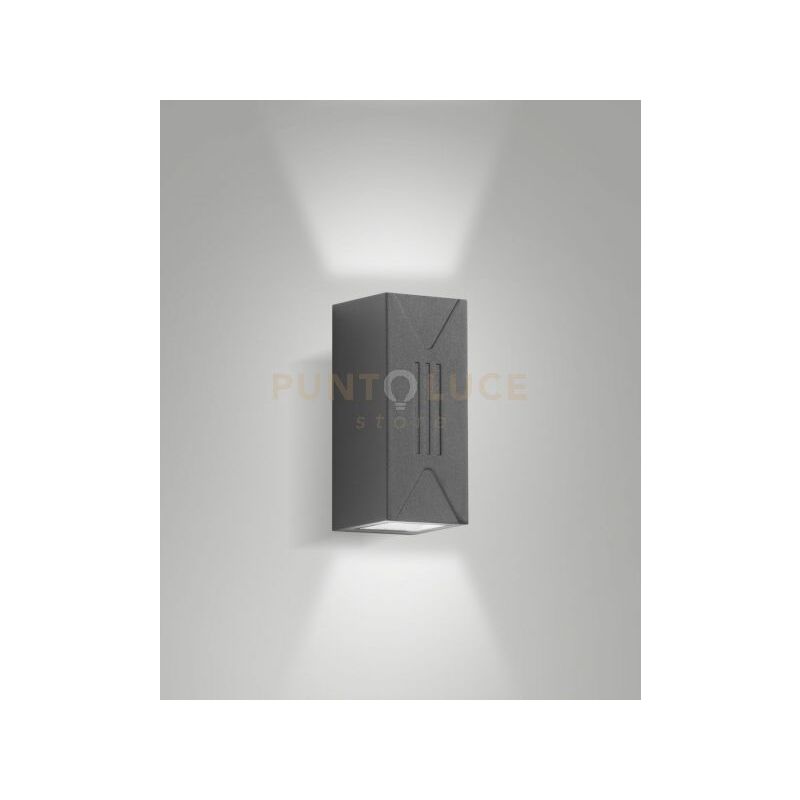 foto del prodotto luly applique grigio scuro da esterno a led 6w 3000k 500lm ip65 doppia emissione 5 80 