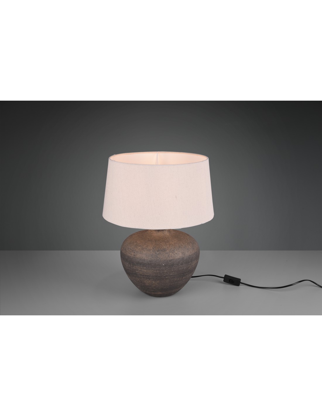 foto del prodotto lume base ceramica paralume sabbia lou 38 cm trio lighting