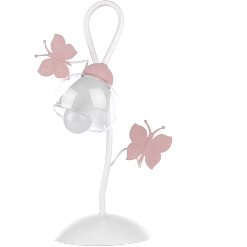 foto del prodotto lume butterfly bianco e rosa, e14