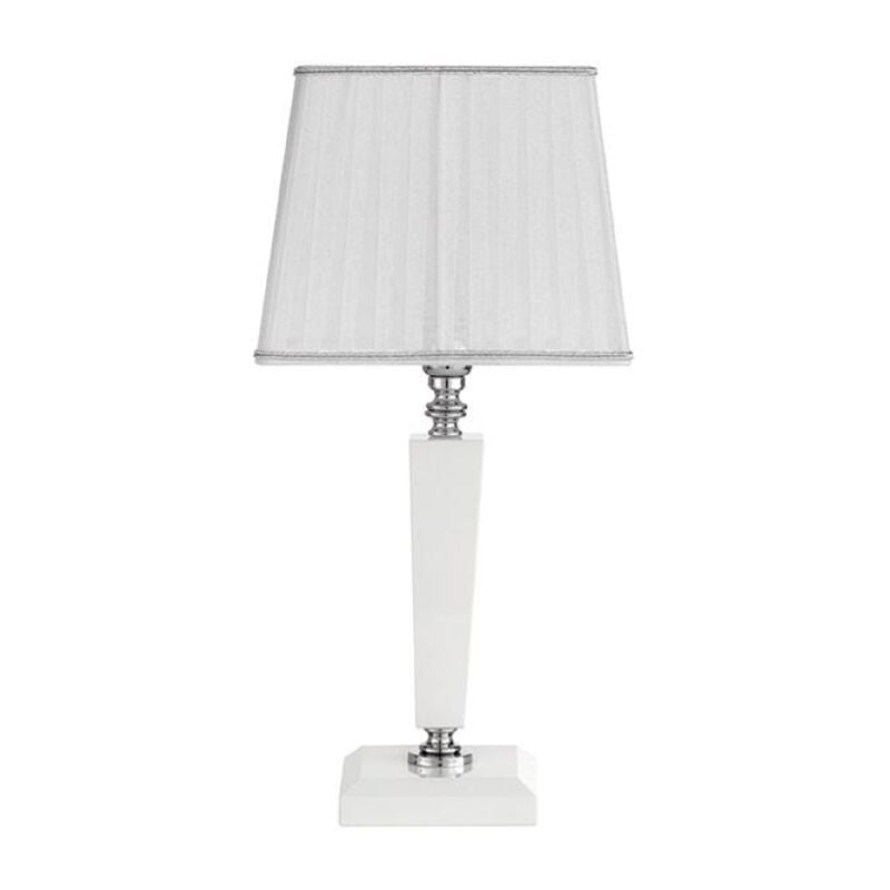foto del prodotto lume da tavolo 20x44 cm cherubini in vetro e cristallo ottico bianco