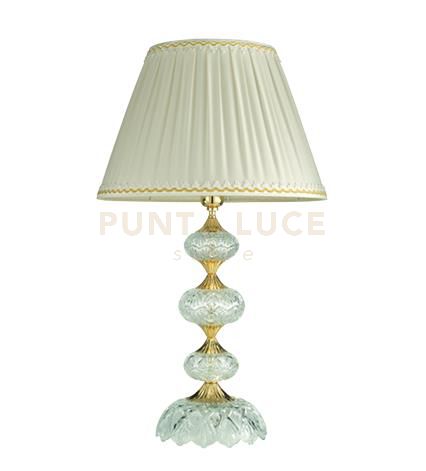 foto del prodotto lume g. dallas oro e cristallo con paralume d.40cm 1 luce attacco e28