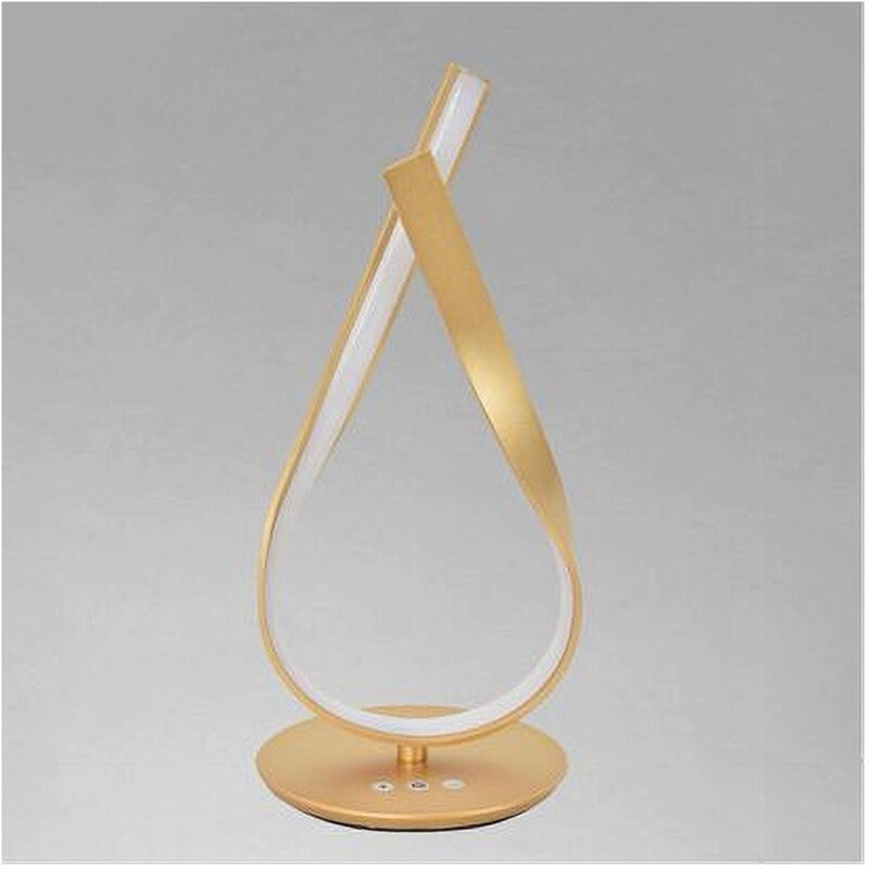 foto del prodotto lume intrecciato led oro 12 w lampada da tavolo design moderno doppia luce 32712 trade shop traesio