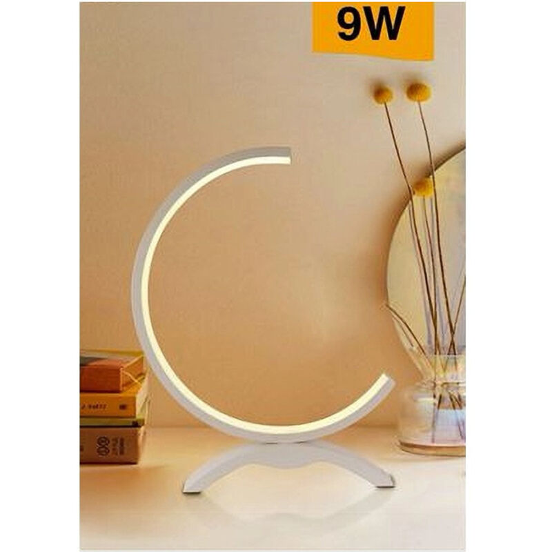 foto del prodotto lume led 9w lampada tavolo abat jour stilizzata bianco luce 3000k 6500k 4000k d30 bianco caldo trade shop traesio