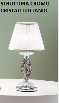 foto del prodotto lume piccolo 1306 1 luce ottanio e cromo attacco e14 h.30 19cm