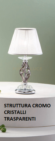 foto del prodotto lume piccolo 1306 1 luce trasparente e cromo attacco e14 h.30 19cm