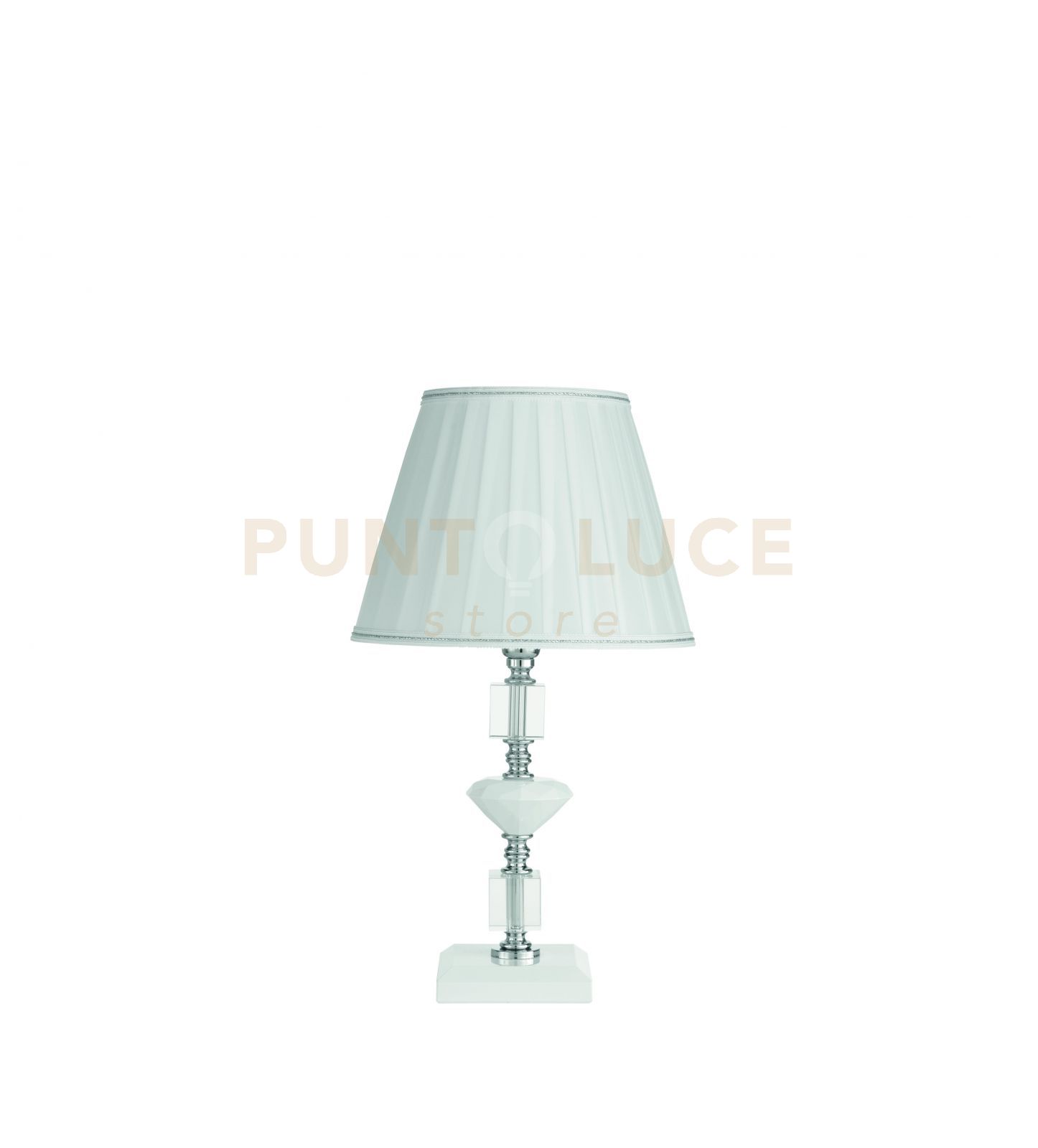 foto del prodotto lume piccolo gala 1 luci attacco e14 bianco e cromo h.28 19cm