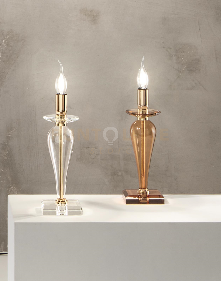 foto del prodotto lume piccolo paganini cristallo oro 1 luce attacco e14 h.32cm