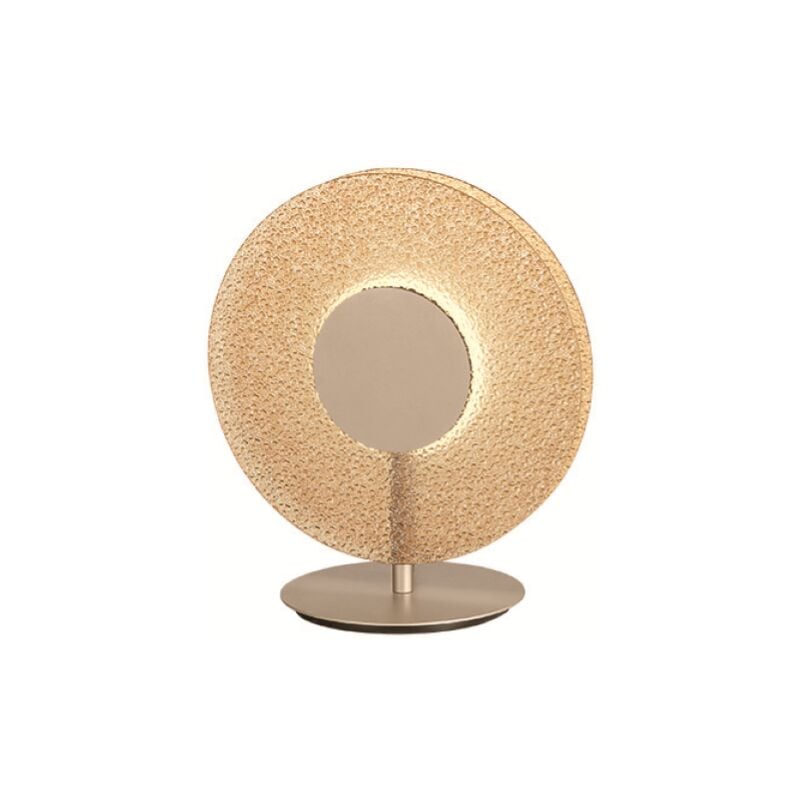 foto del prodotto lumetto a led candy 30x33 cm in metallo oro e vetro graniglia ambra