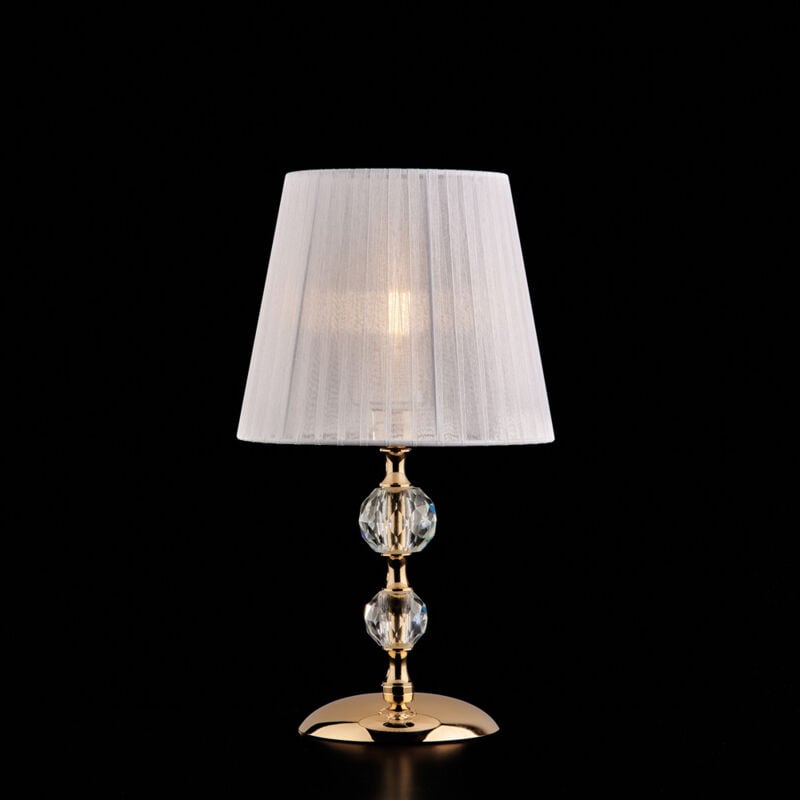 foto del prodotto lumetto classico ruben metallo oro e cristallo 1 luce e14
