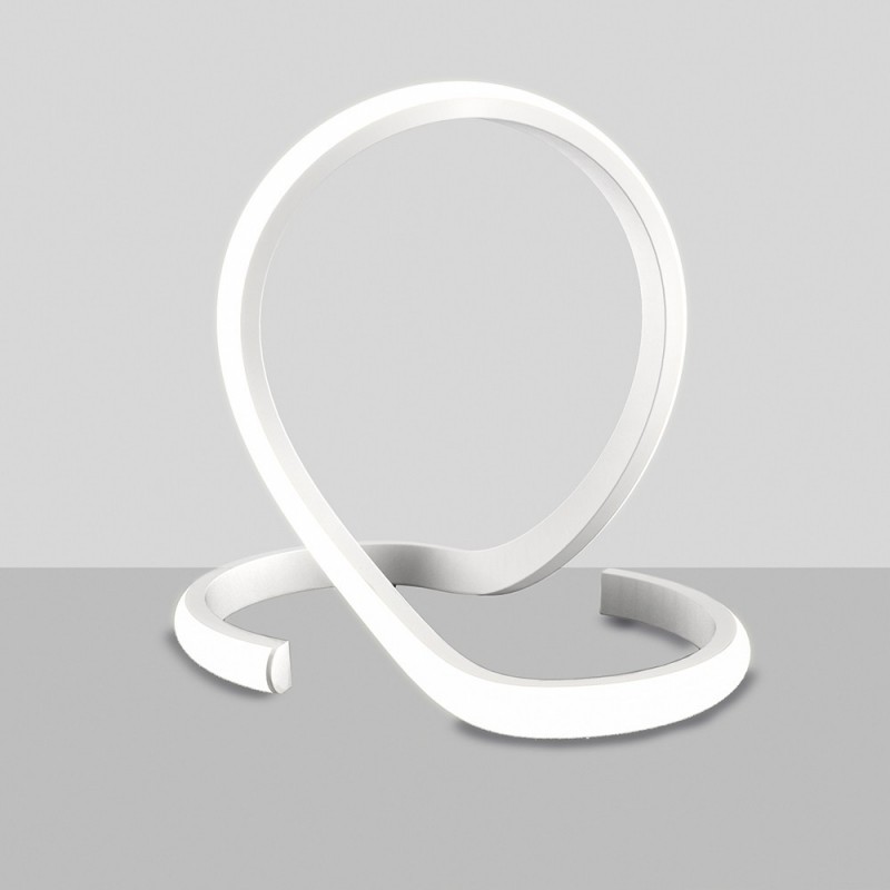 foto del prodotto lumetto in metallo e alluminio verniciato bianco con led integrato bianco noodles