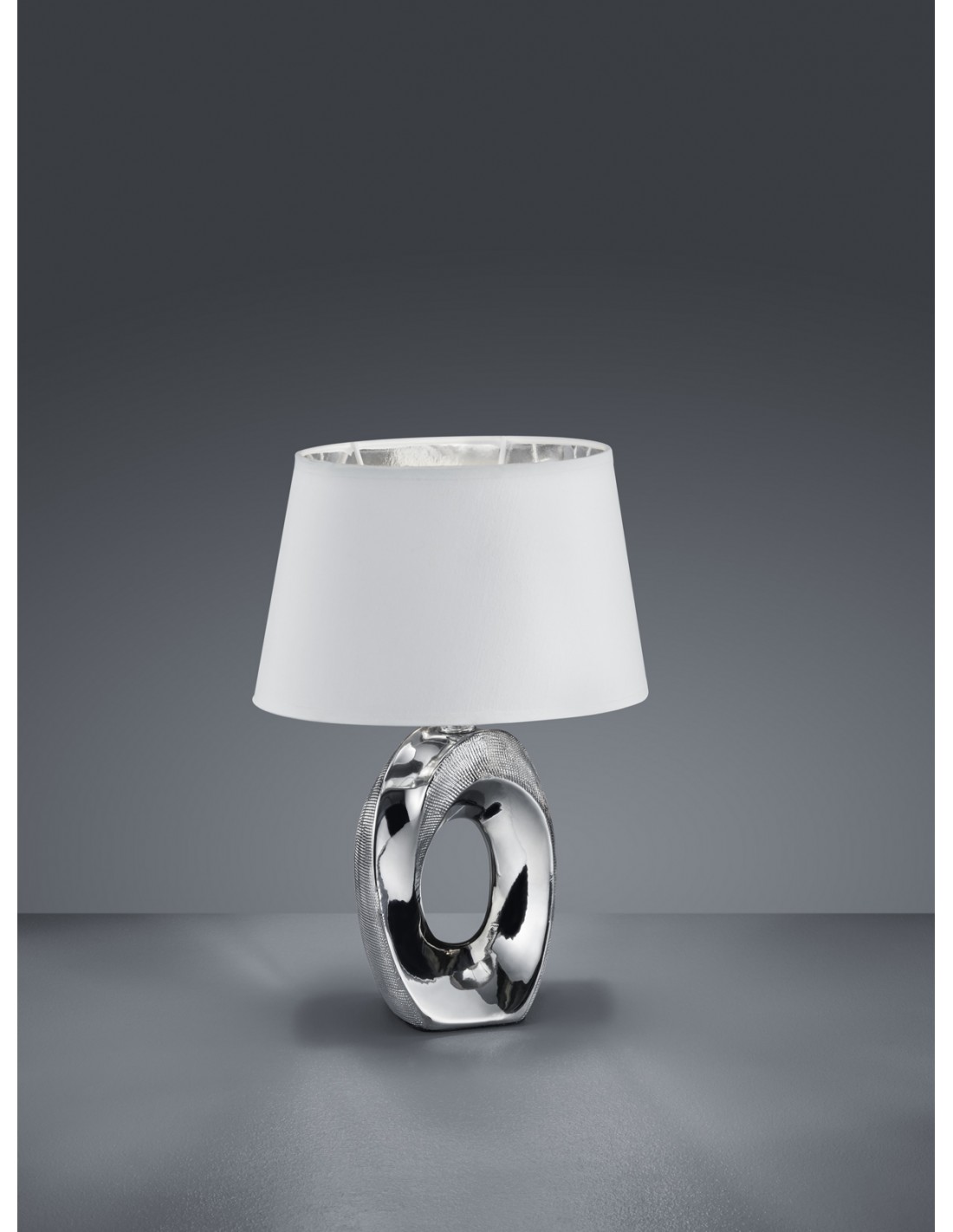foto del prodotto lumetto moderno ceramica argento taba h33 cm trio lighting