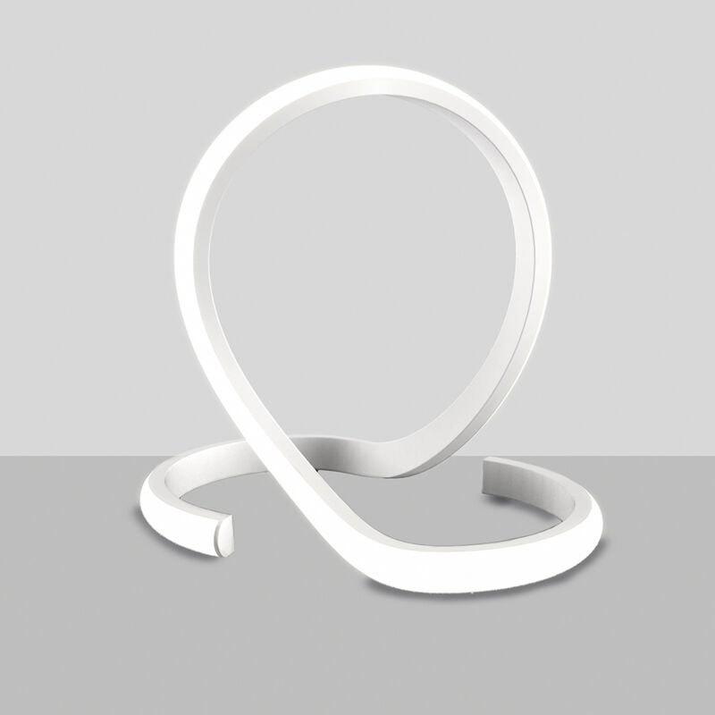 foto del prodotto lumetto moderno luce led integrata metallo e alluminio bianco serie noodles