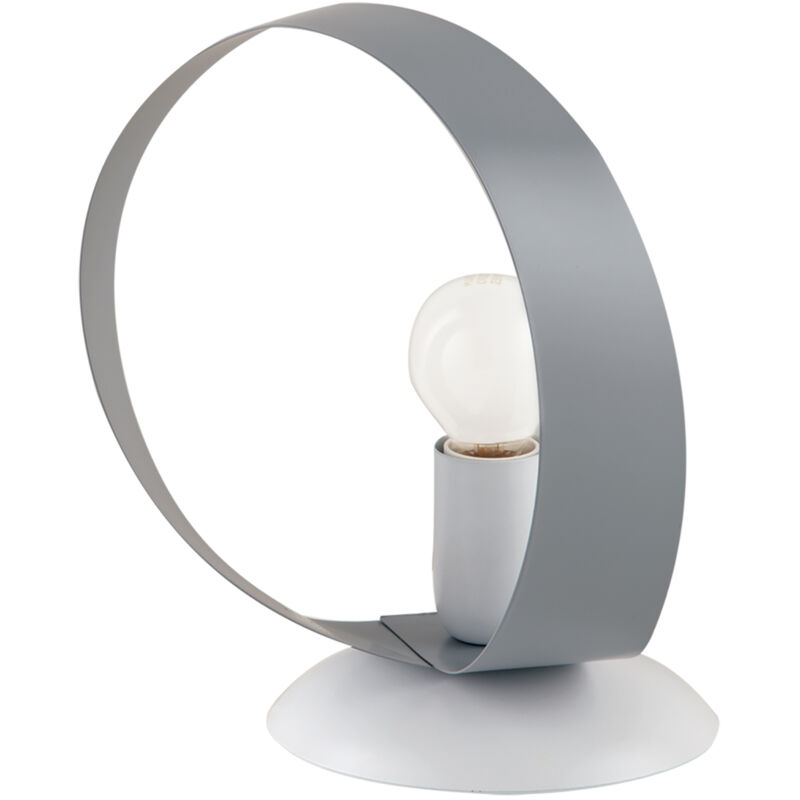 foto del prodotto lumetto moderno primula 1 luce in ferro laccato bianco e grigio