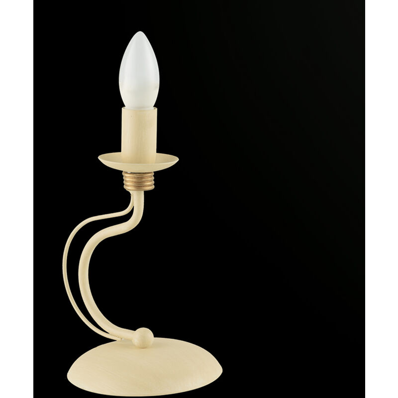 foto del prodotto lumetto provenzale fiammingo 1 luce ferro avorio e oro serie rustico