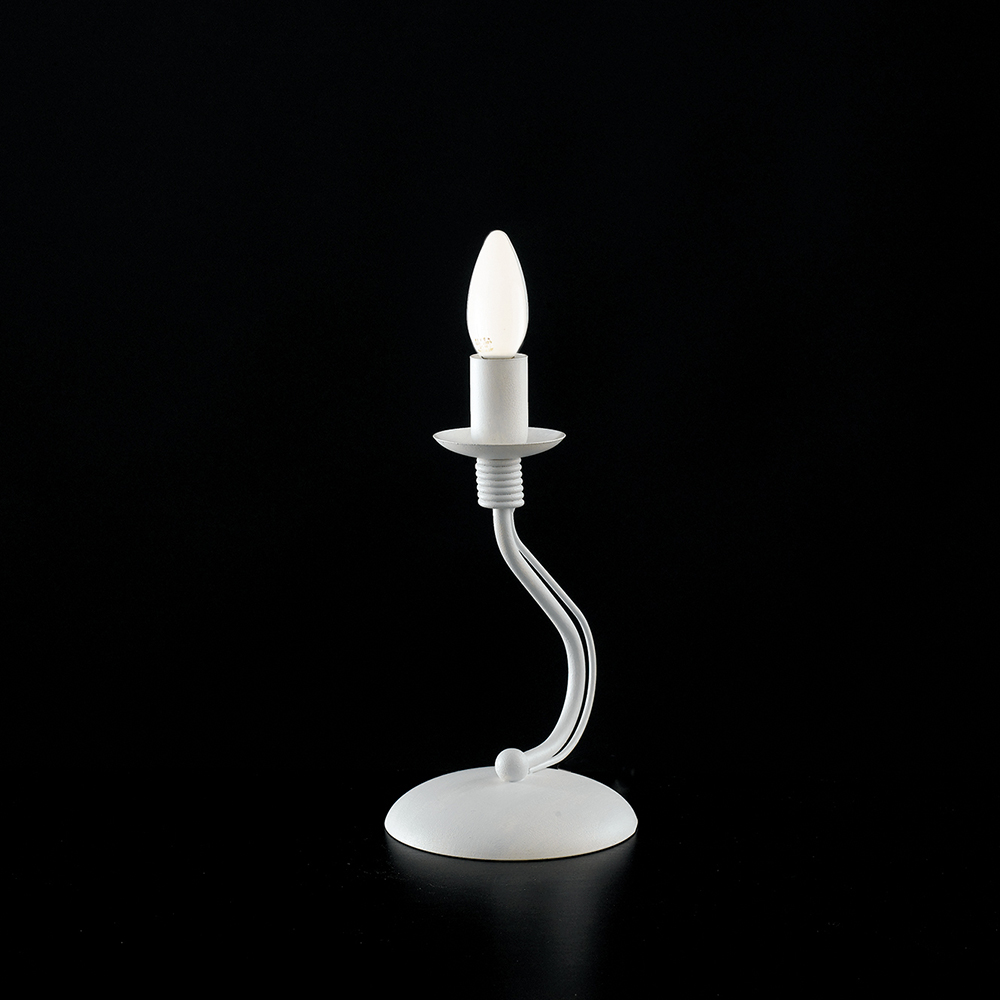 foto del prodotto lumetto provenzale fiammingo 1 luce ferro bianco shabby serie rustico