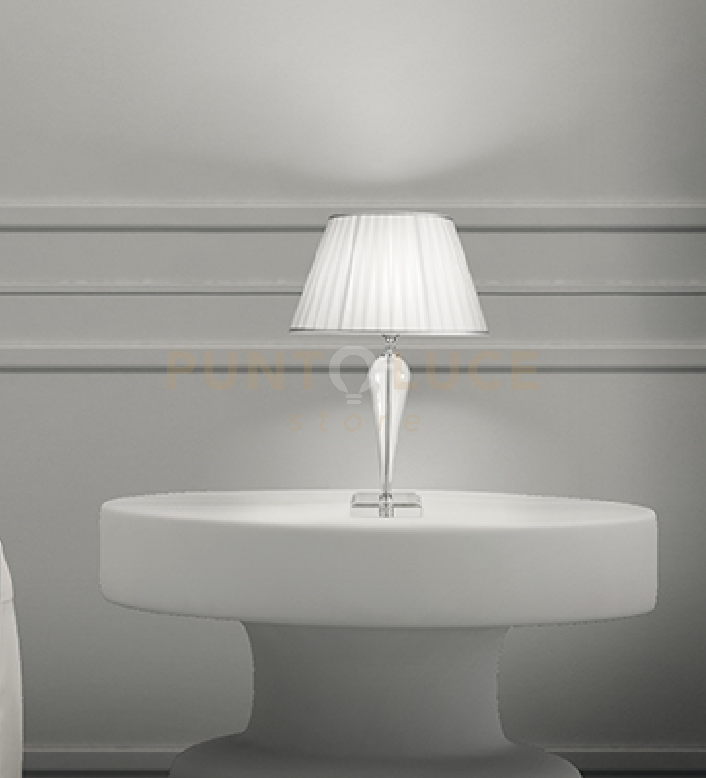 foto del prodotto lumetto ravel cristallo e cromo attacco e14 1 luce h. 29 17cm