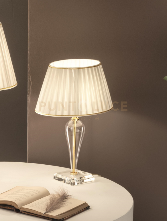 foto del prodotto lumetto ravel cristallo e oro attacco e14 1 luce h. 29+17cm