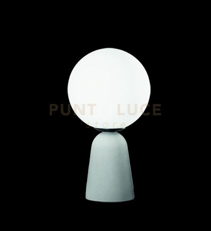 foto del prodotto lumetto rock cemento con vetro bianco 1 luce attacco e14 d.15cm