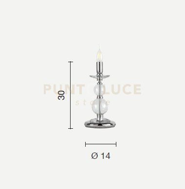 foto del prodotto lumetto vivaldi 1 luce rubino cromo attacco e14 d.14cm