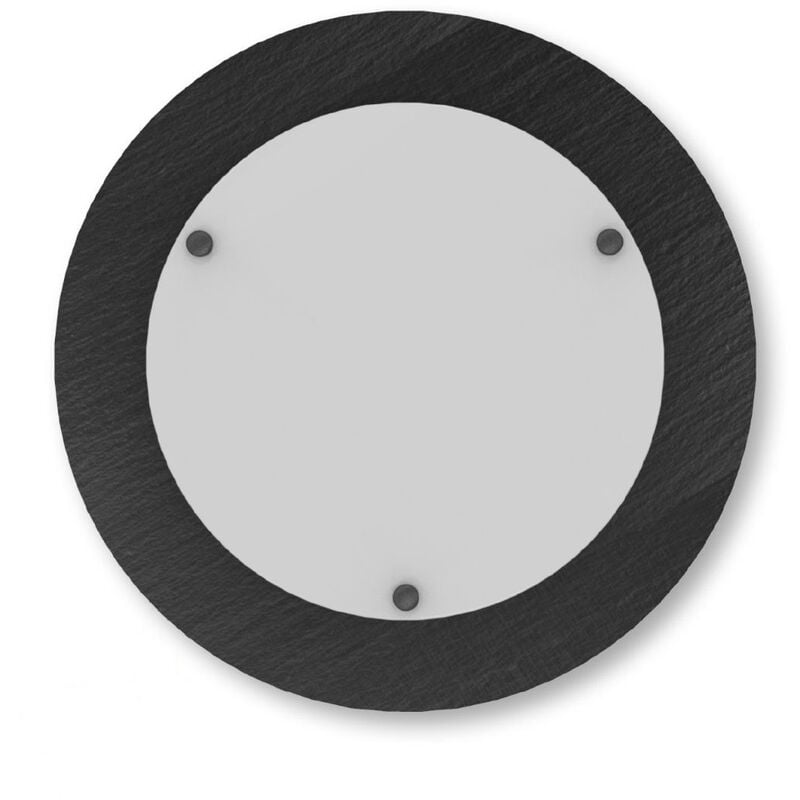 foto del prodotto lumicom ardesia plafoniera, led integrato, 30w, 4000k, pietra ardesia, vetro, 55cm