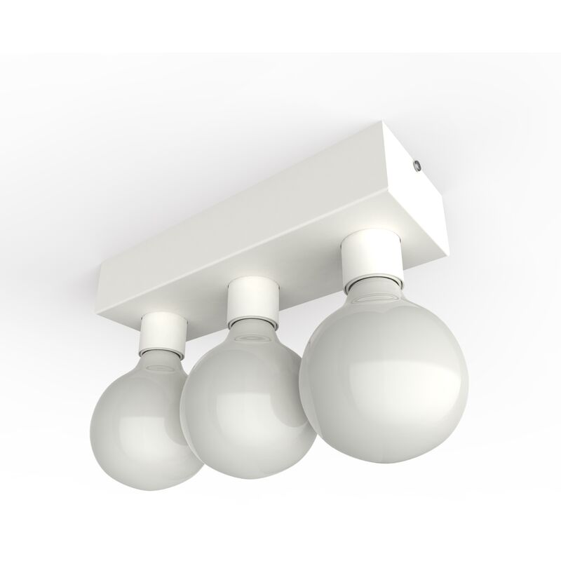 foto del prodotto lumicom boston l plafoniera, 3xe27, max 42w, metallo, bianco opaco, 10x30cm
