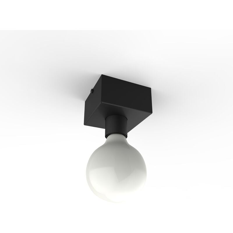 foto del prodotto lumicom boston s plafoniera, 1xe27, max 42w, metallo, nero opaco, 10x10cm