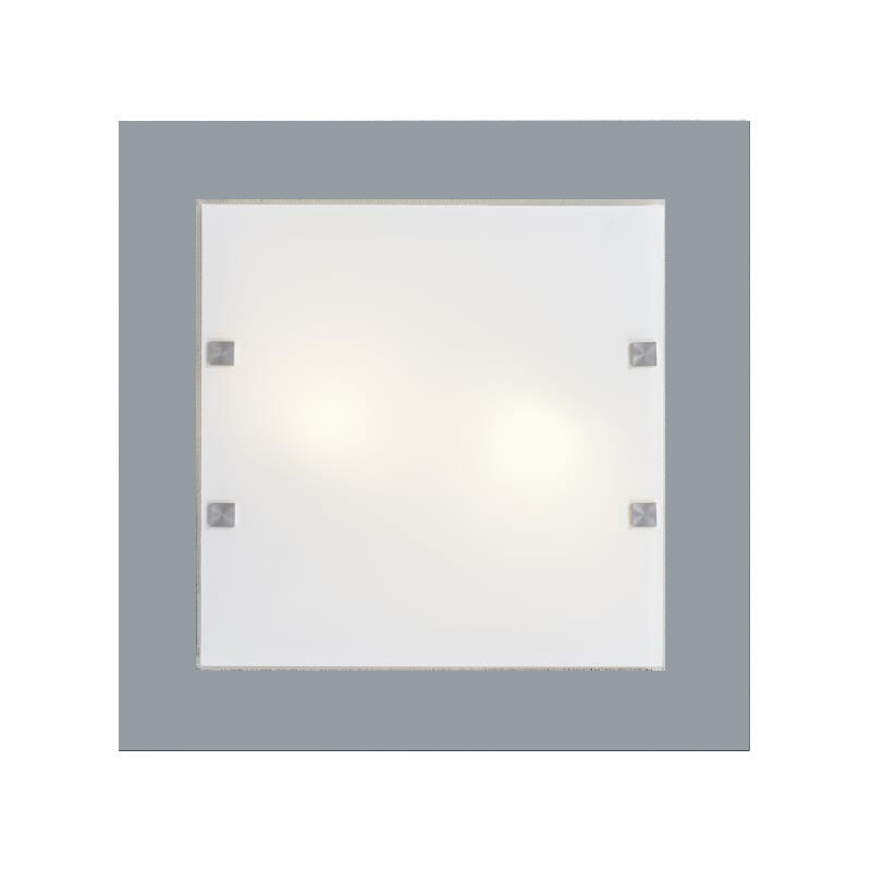 foto del prodotto lumicom brook plafoniera, 2xe27, max 42w, metallo vetro, grigo, 40x40cm