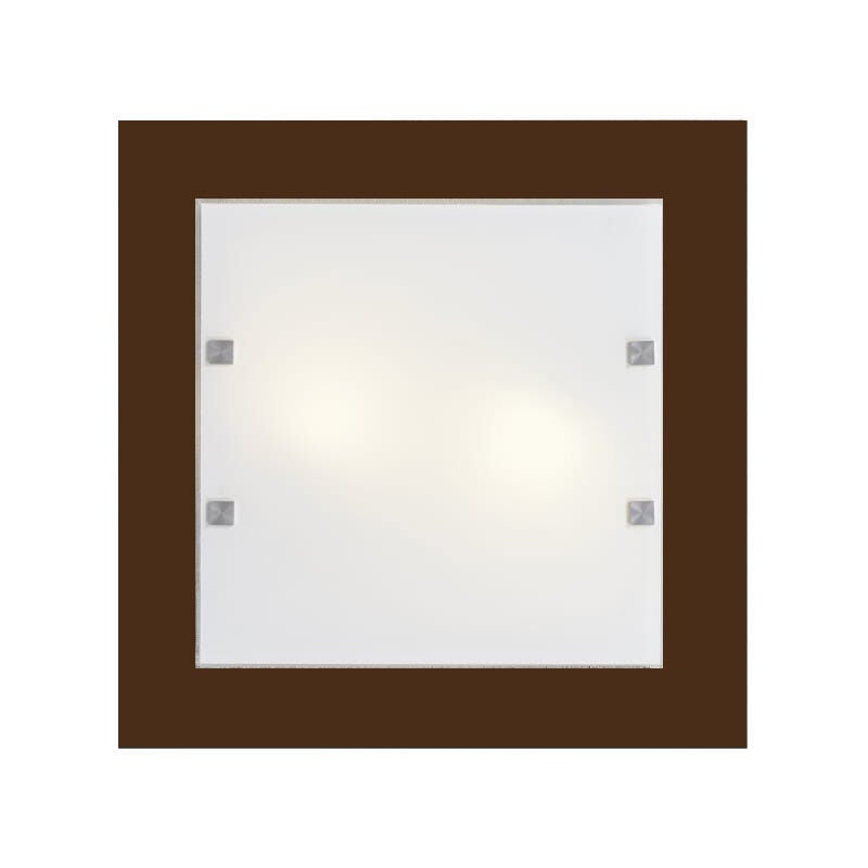 foto del prodotto lumicom brook plafoniera, 2xe27, max 42w, metallo vetro, marrone corten, 40x40cm