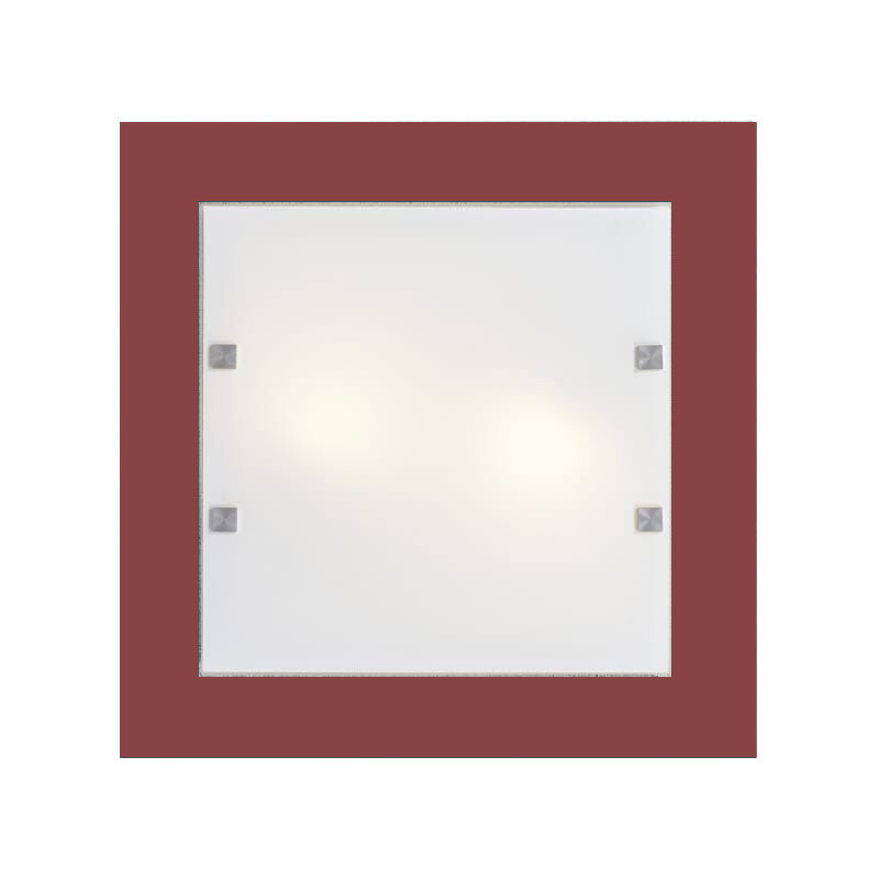 foto del prodotto lumicom - brook plafoniera, 2xe27, max 42w, metallo/vetro, rosso cowhide, 40x40cm