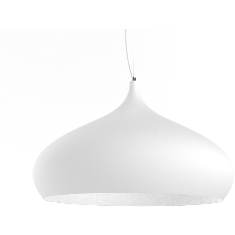 foto del prodotto lumicom calice sospensione, 1x e27, max 42w, metallo, bianco opaco, d.60cm