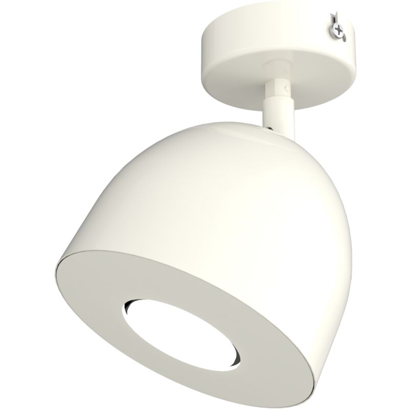 foto del prodotto lumicom campanella plafoniera, 1x gu10, max 33w, metallo, bianco lucido, d.12cm